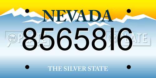 85658I6 Nevada License Plate