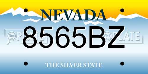 8565BZ Nevada License Plate
