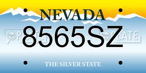 8565SZ Nevada License Plate