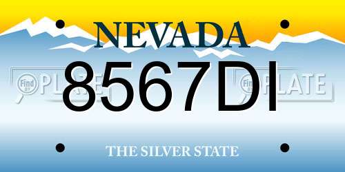 8567DI Nevada License Plate