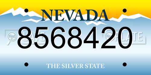 8568420 Nevada License Plate