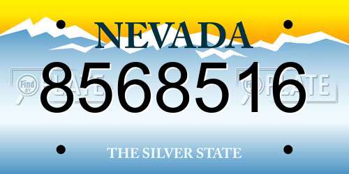 8568516 Nevada License Plate