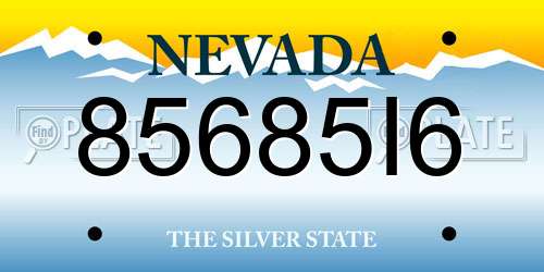 85685I6 Nevada License Plate