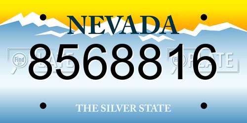 8568816 Nevada License Plate