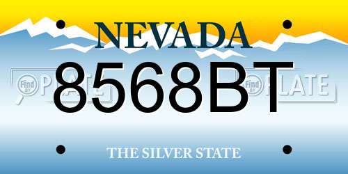 8568BT Nevada License Plate