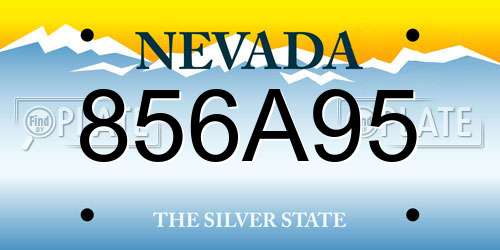 856A95 Nevada License Plate