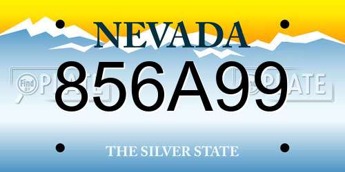 856A99 Nevada License Plate