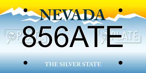 856ATE Nevada License Plate