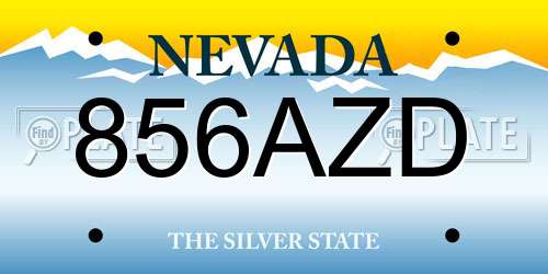 856AZD Nevada License Plate