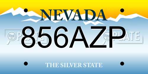 856AZP Nevada License Plate