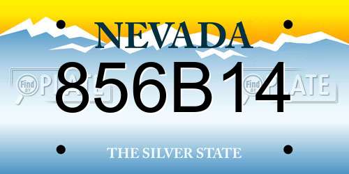856B14 Nevada License Plate