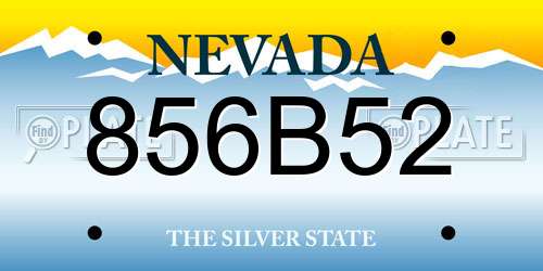 856B52 Nevada License Plate