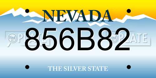 856B82 Nevada License Plate