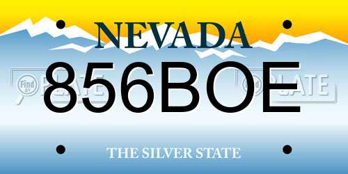 856BOE Nevada License Plate