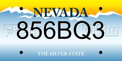 856BQ3 Nevada License Plate