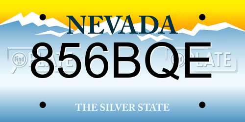 856BQE Nevada License Plate