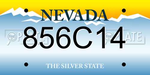 856C14 Nevada License Plate