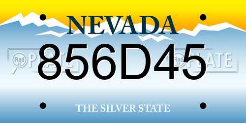 856D45 Nevada License Plate