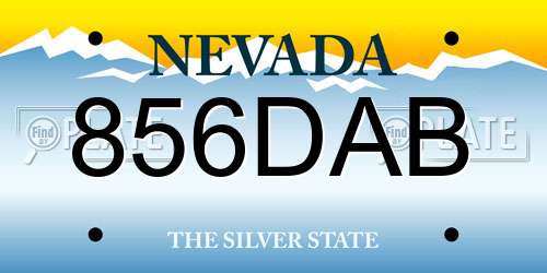 856DAB Nevada License Plate