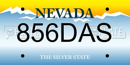 856DAS Nevada License Plate