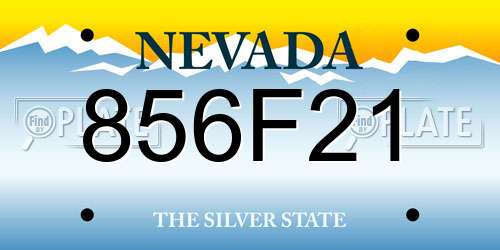 856F21 Nevada License Plate