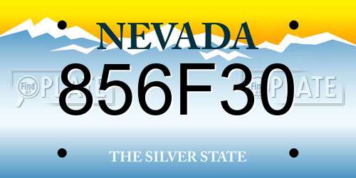 856F30 Nevada License Plate