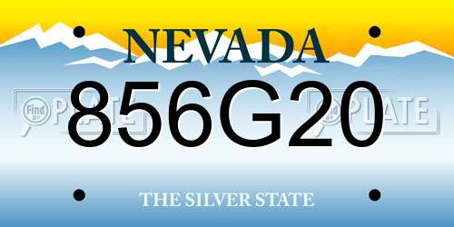856G20 Nevada License Plate