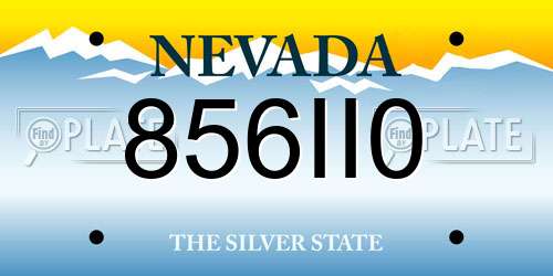 856II0 Nevada License Plate