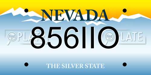 856IIO Nevada License Plate