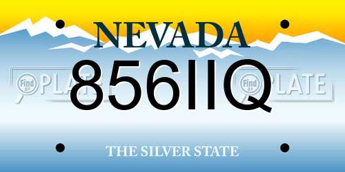 856IIQ Nevada License Plate