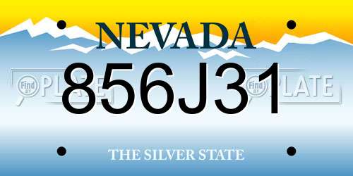 856J31 Nevada License Plate