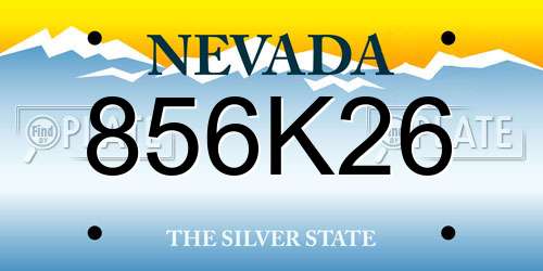 856K26 Nevada License Plate