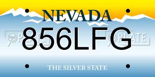 856LFG Nevada License Plate