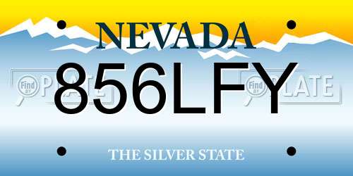 856LFY Nevada License Plate