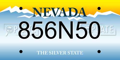856N50 Nevada License Plate