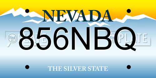 856NBQ Nevada License Plate