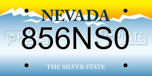 856NS0 Nevada License Plate