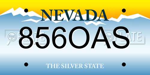 856OAS Nevada License Plate