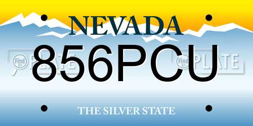 856PCU Nevada License Plate