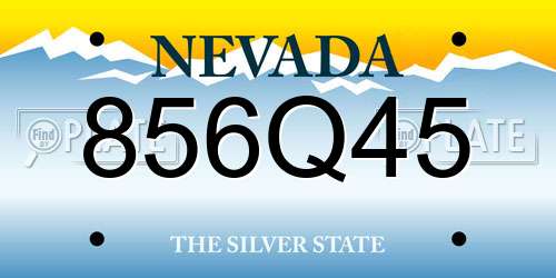 856Q45 Nevada License Plate