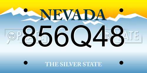 856Q48 Nevada License Plate