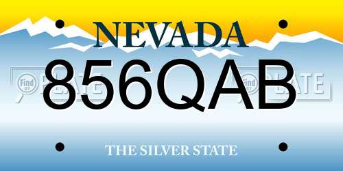 856QAB Nevada License Plate