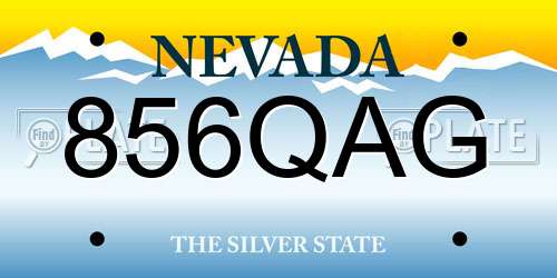 856QAG Nevada License Plate