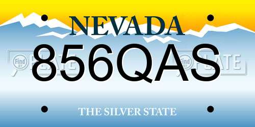 856QAS Nevada License Plate