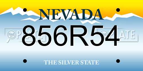 856R54 Nevada License Plate