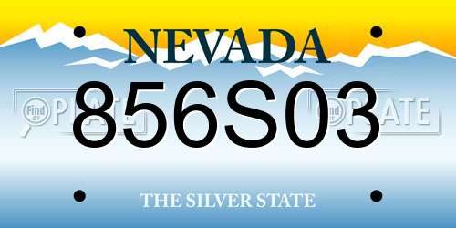 856S03 Nevada License Plate