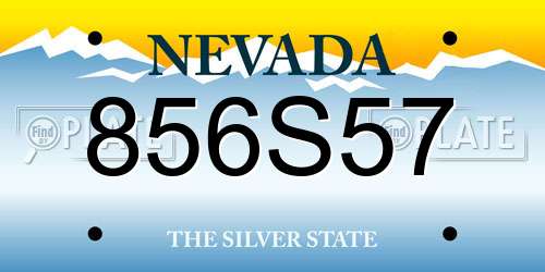 856S57 Nevada License Plate