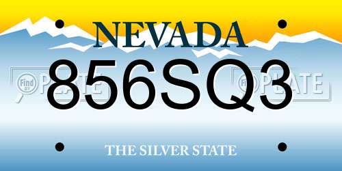 856SQ3 Nevada License Plate