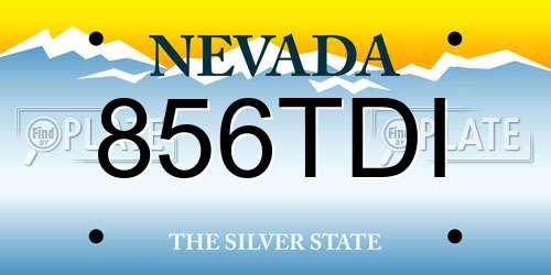 856TDI Nevada License Plate