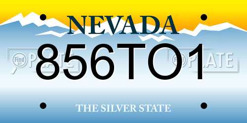 856TO1 Nevada License Plate
